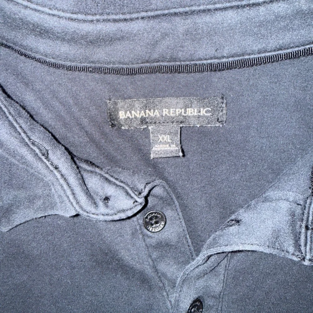 Banana Republic Mens XXL black Short Sleeve‎ Polo Shirt Embroidered BR Logo